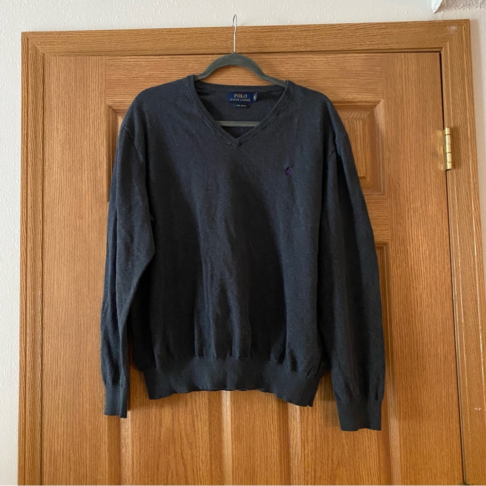 Polo Ralph Lauren Pima Cotton Dark Grey Pullover Sweater XL